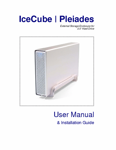Macpower & Tytech Technology Co., LTD. IceCube | Pleiades External Storage Enclosure for 3.5 Hard Drive User Manual & Installation Guide